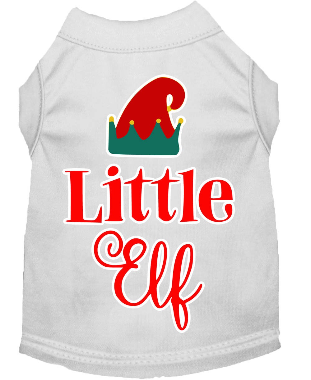 Christmas Pet Dog & Cat Shirt Screen Printed, "Little Elf"