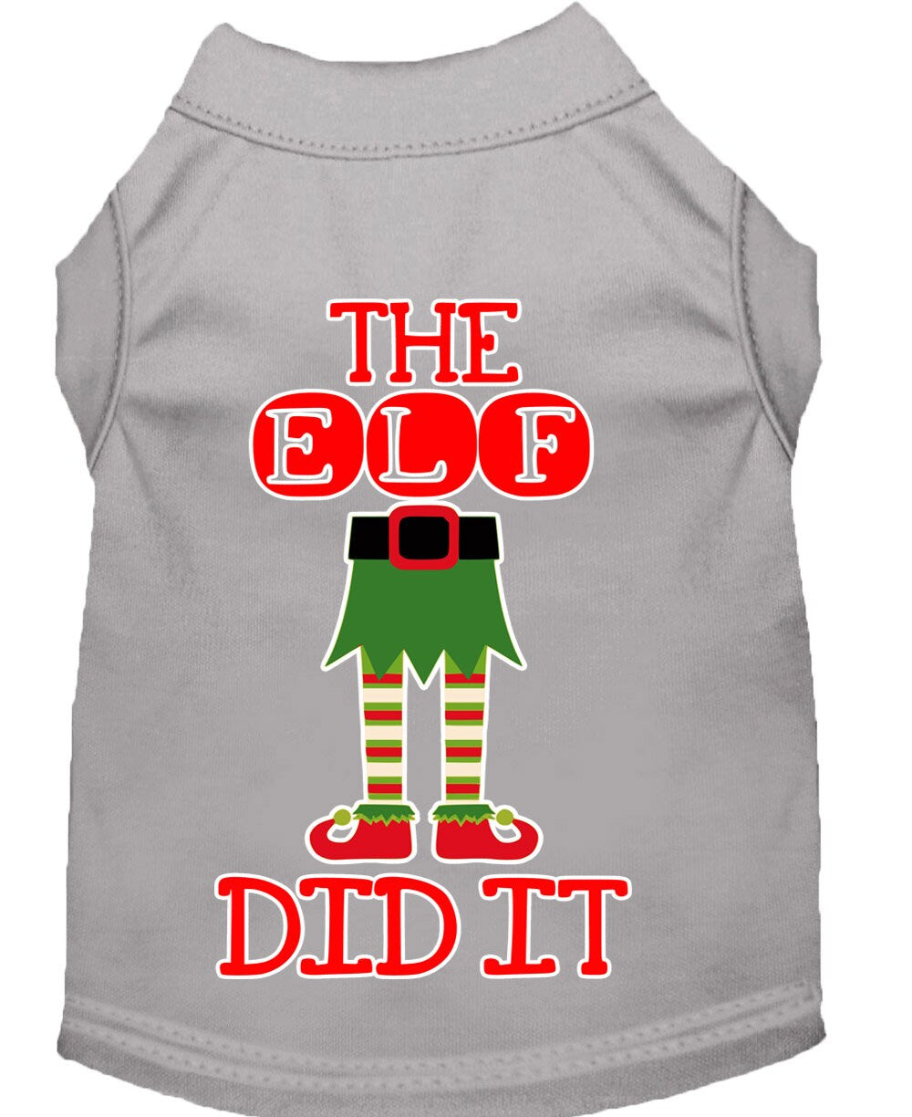 Christmas Pet Dog & Cat Shirt Screen Printed, "The Elf Did It"