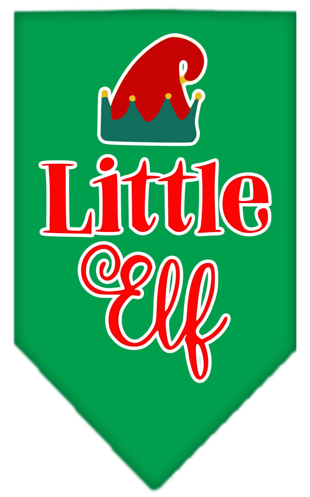 Christmas Pet and Dog Bandana Screen Printed, "Little Elf"