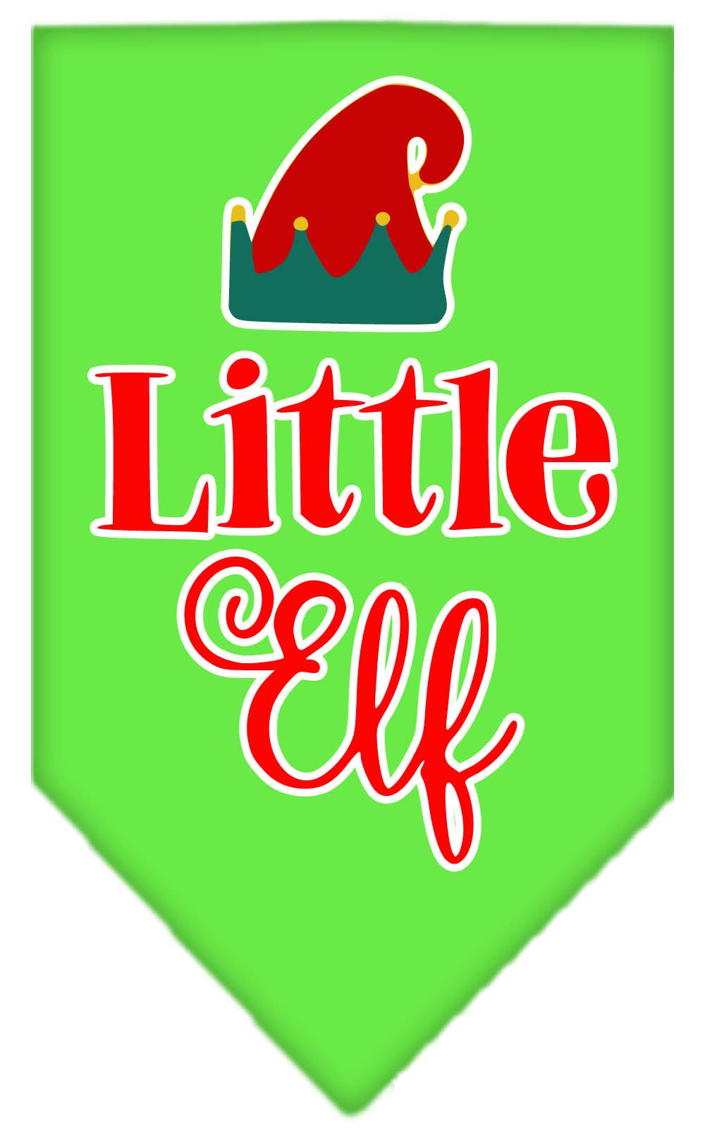 Christmas Pet and Dog Bandana Screen Printed, "Little Elf"