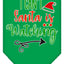 Christmas Pet and Dog Bandana Screen Printed, "I Can't, Santa Is Watching"