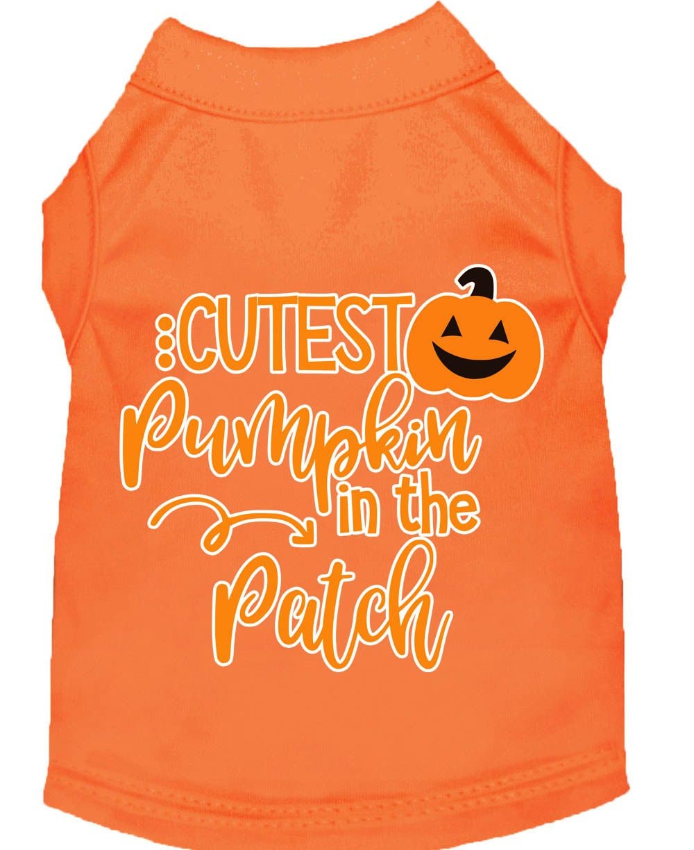 Halloween Pet Dog & Cat Shirt Screen Printed, "Cutest Pumpkin In The Patch"