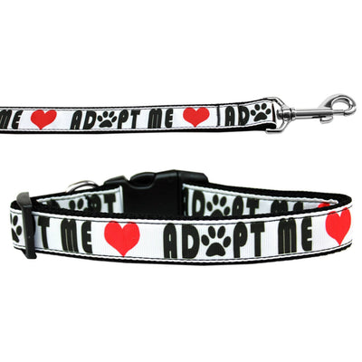 Pet Dog & Cat Nylon Collar or Leash, "Adopt Me"