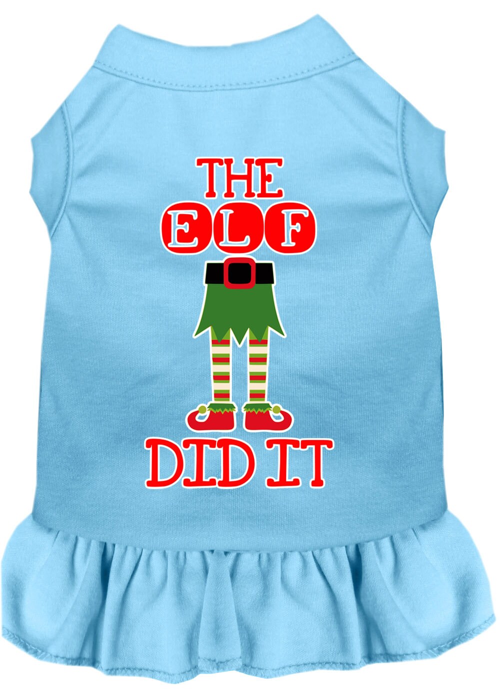 Christmas Pet Dog & Cat Dress Screen Printed, "The Elf Did It"