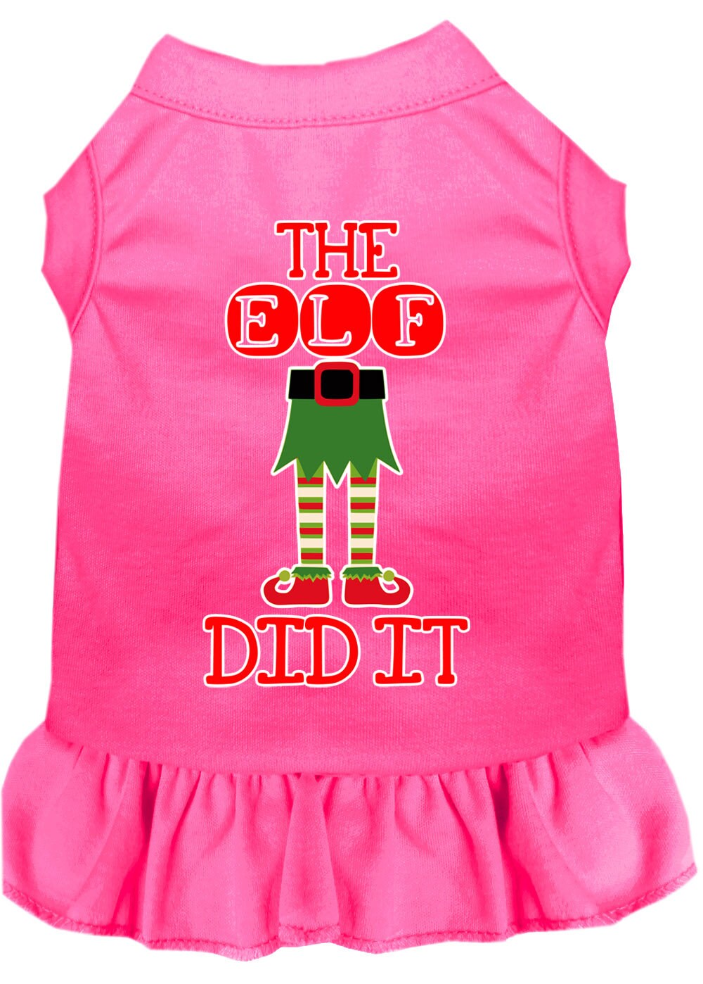 Christmas Pet Dog & Cat Dress Screen Printed, "The Elf Did It"