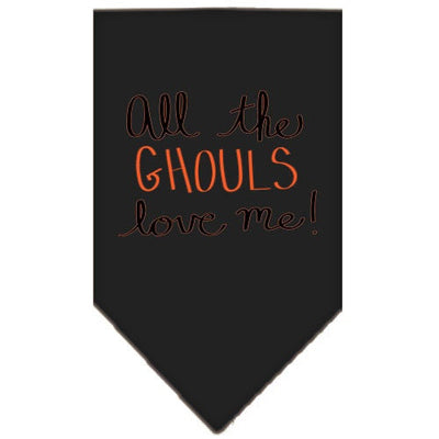 Halloween Pet and Dog Bandana Screen Printed, "All The Ghouls Love Me"