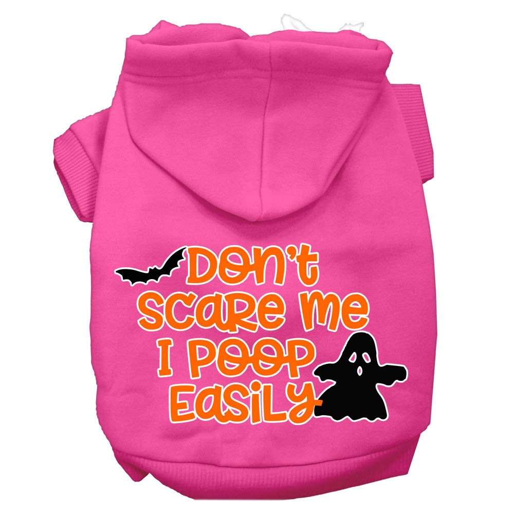 Halloween Pet, Dog & Cat Hoodie Screen Printed, "Don't Scare Me, I Poop Easily"