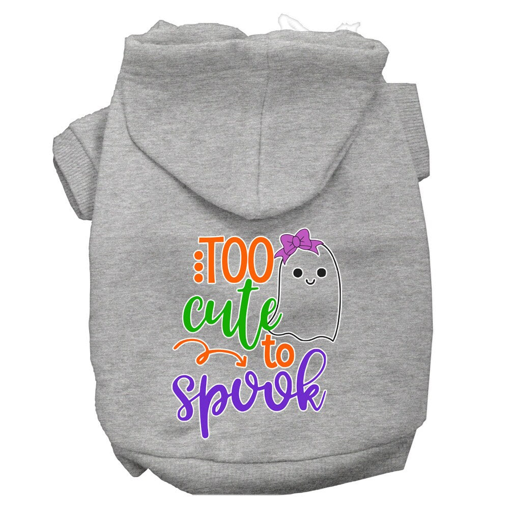 Halloween Pet, Dog & Cat Hoodie Screen Printed, "Too Cute To Spook Girly Ghost"