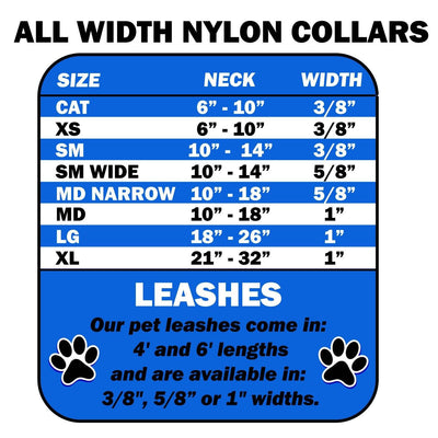 Pet Dog & Cat Nylon Collar or Leash, "Confetti Paws"