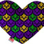 Pet and Dog Plush Heart or Bone Toy, "Mardi Gras Group" (Available in different sizes, and 10 different pattern options!)