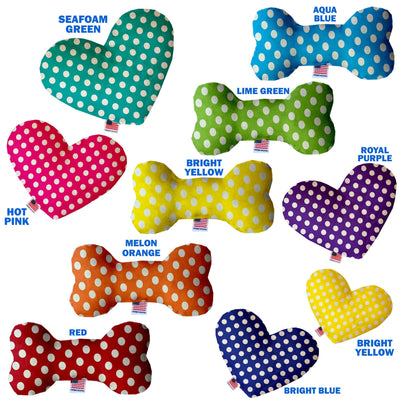 Pet and Dog Plush Heart or Bone Toy, "Swiss Dots Group" (Available in different sizes, and 10 different pattern options!)