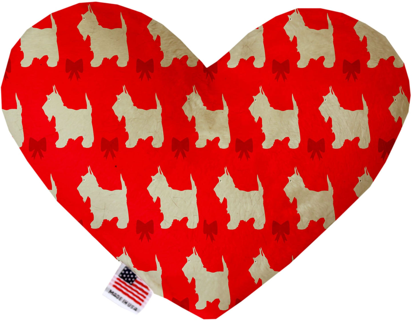 Pet & Dog Plush Heart or Bone Toy, "Westie World Group" (Available in different sizes, and 4 different pattern options!)