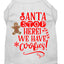 Christmas Pet Dog & Cat Shirt Screen Printed, "Santa, We Have Cookies"