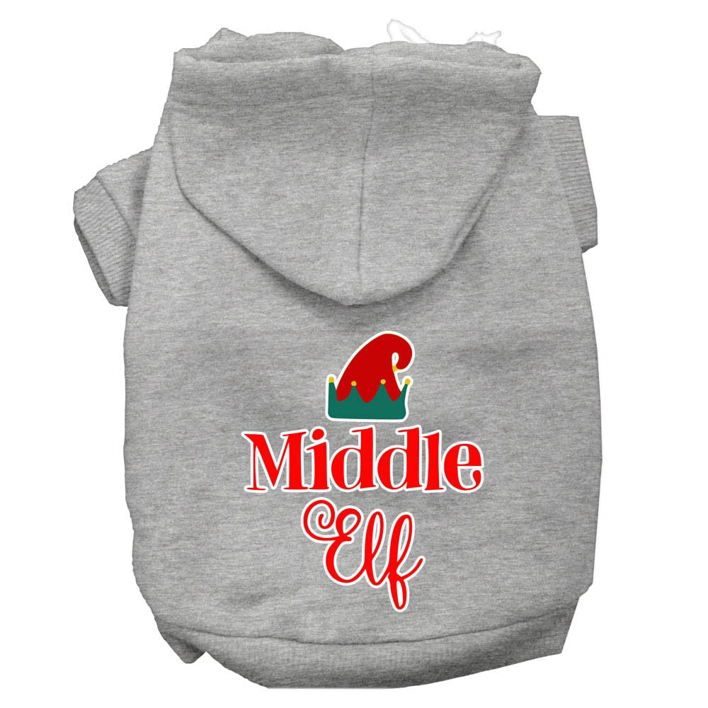 Christmas Pet Dog & Cat Hoodie Screen Printed, "Middle Elf"