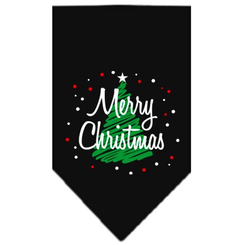 Christmas Pet and Dog Bandana Screen Printed, "Scribble Merry Christmas"