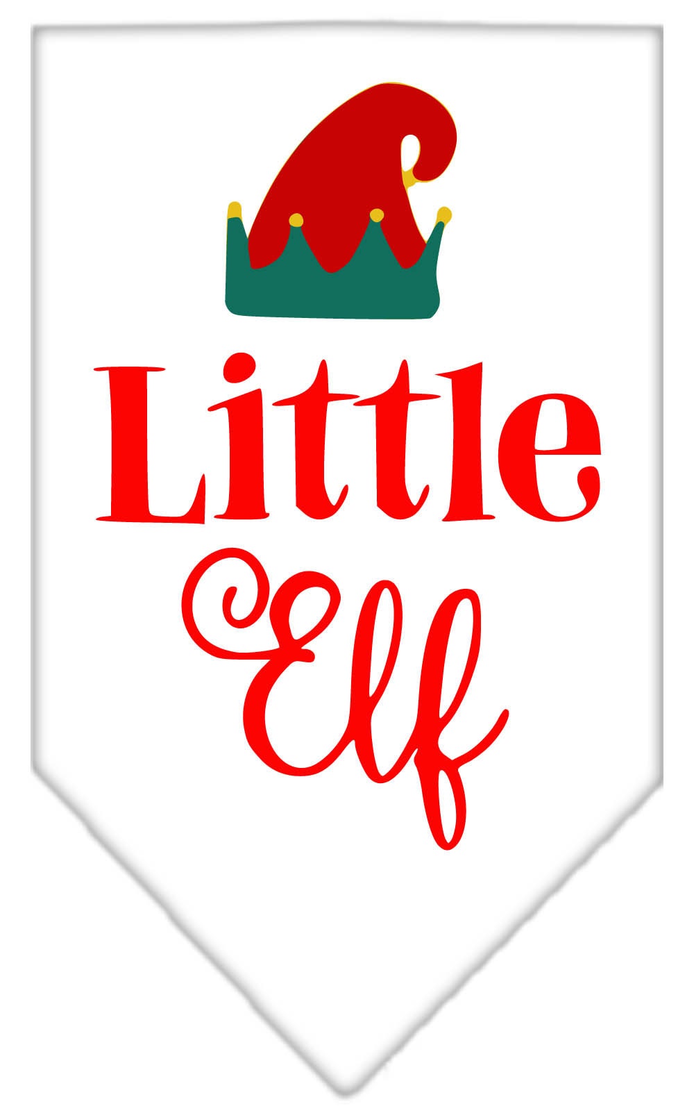 Christmas Pet and Dog Bandana Screen Printed, "Little Elf"