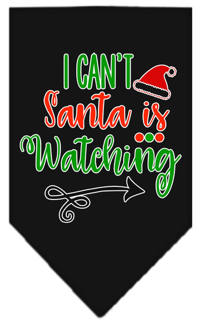 Christmas Pet and Dog Bandana Screen Printed, "I Can't, Santa Is Watching"