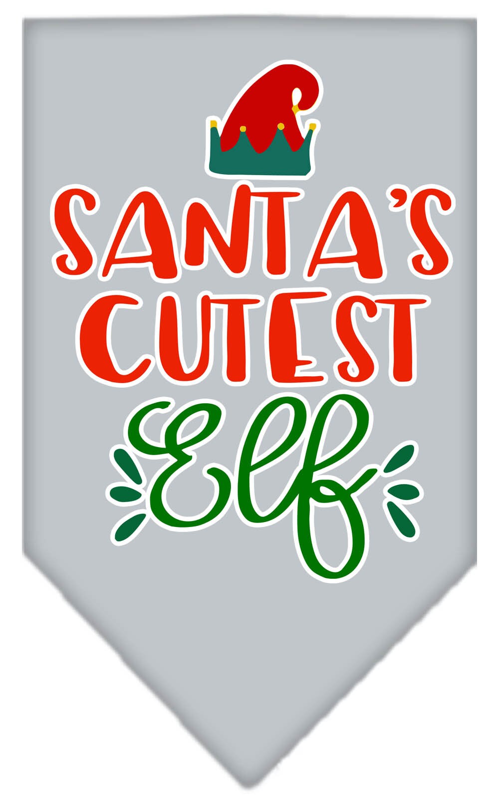 Christmas Pet and Dog Bandana Screen Printed, "Santa's Cutest Elf"