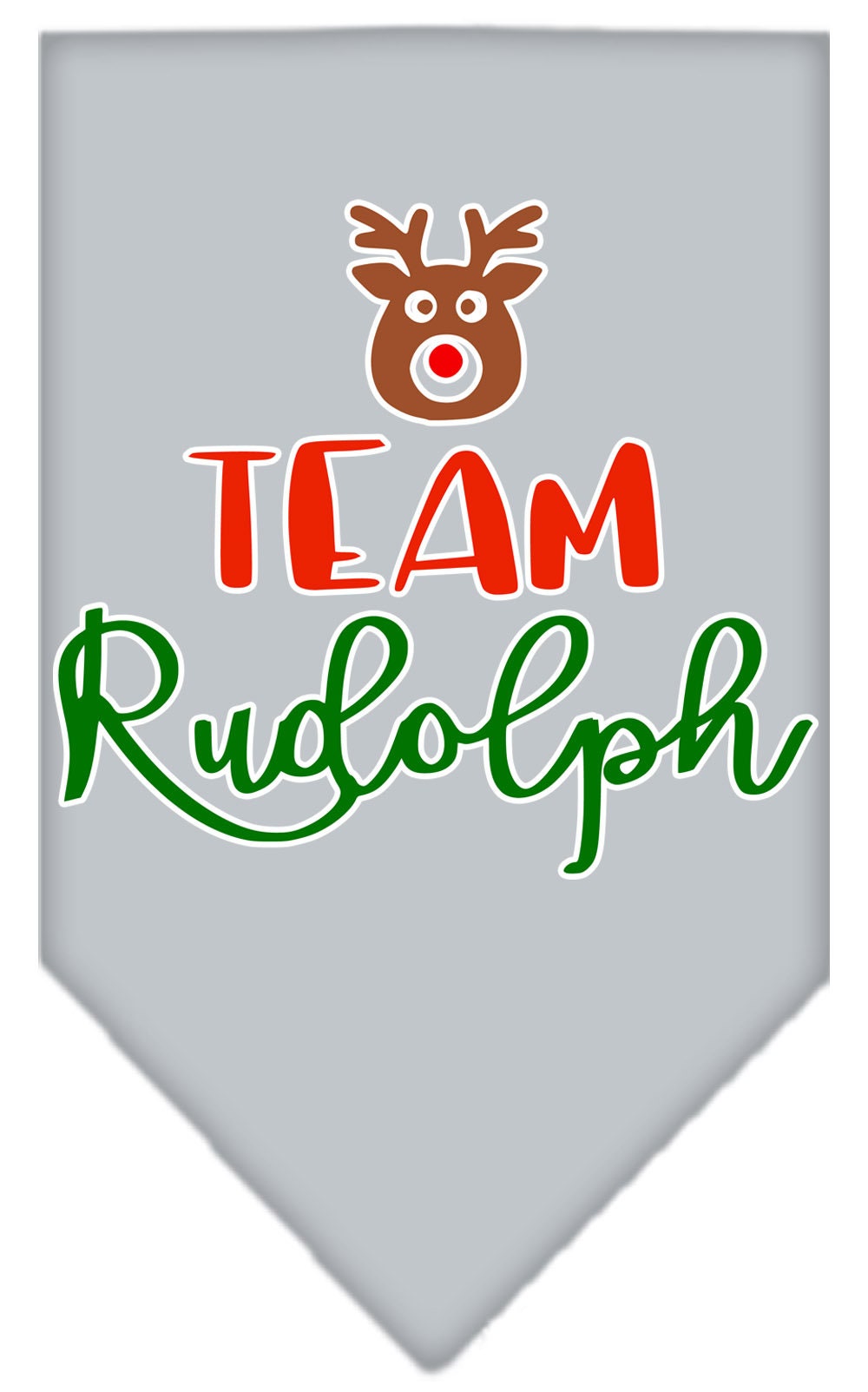 Christmas Pet and Dog Bandana Screen Printed, "Team Rudolph"