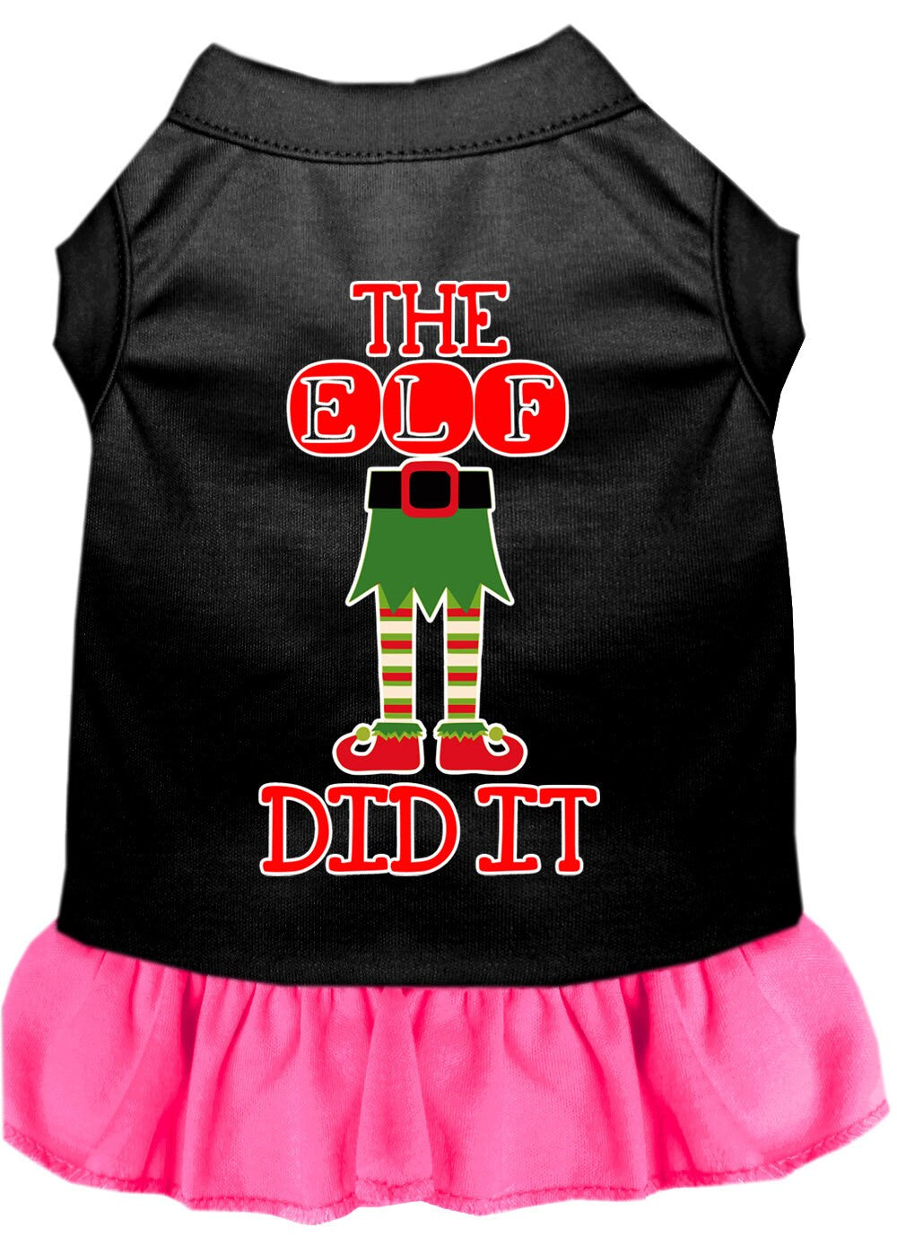 Christmas Pet Dog & Cat Dress Screen Printed, "The Elf Did It"