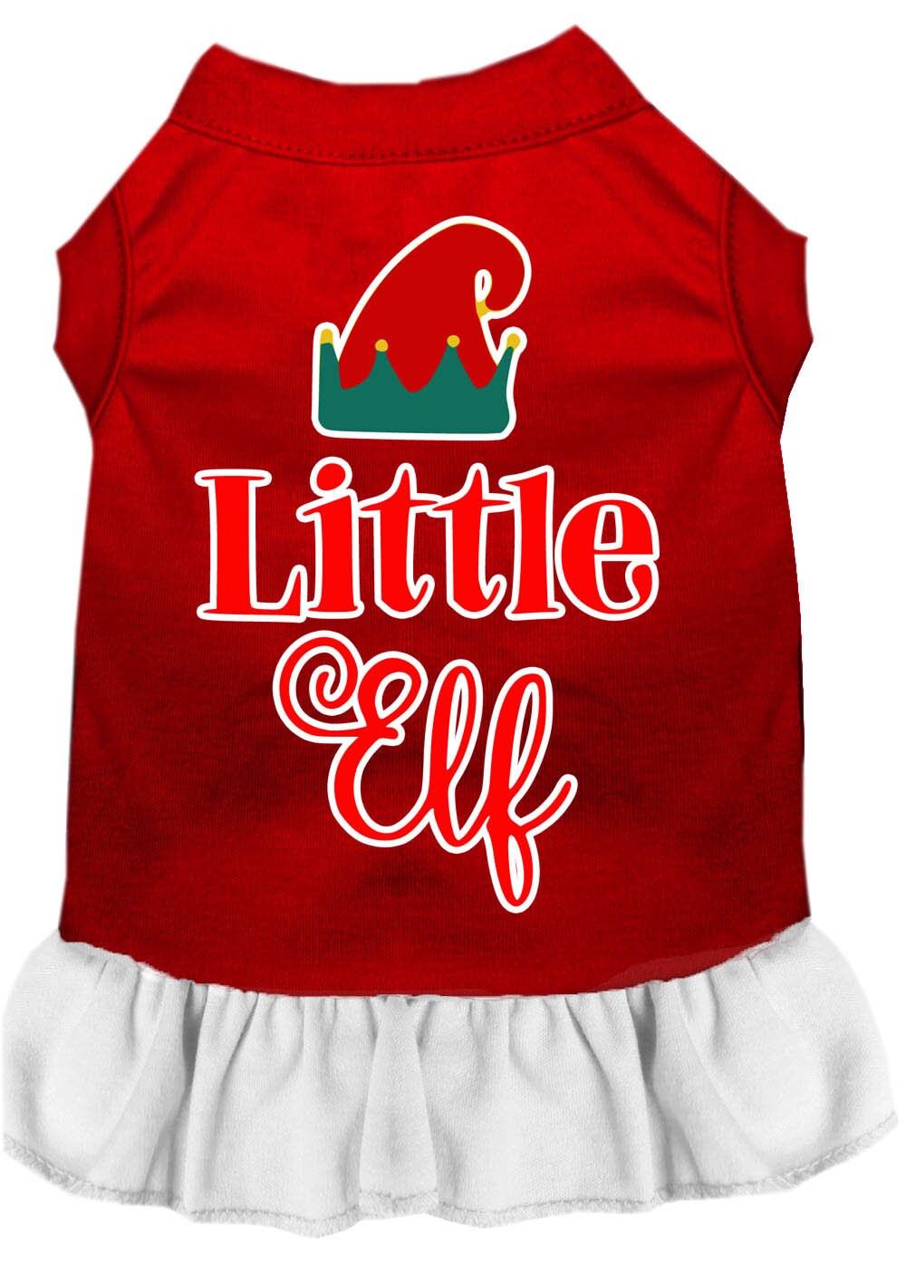 Christmas Pet Dog & Cat Dress Screen Printed, "Little Elf"