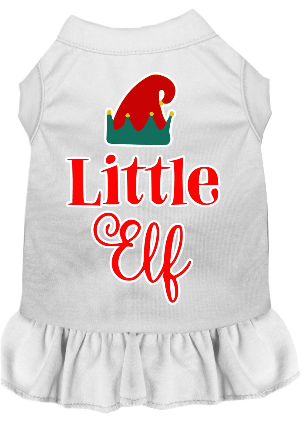 Christmas Pet Dog & Cat Dress Screen Printed, "Little Elf"