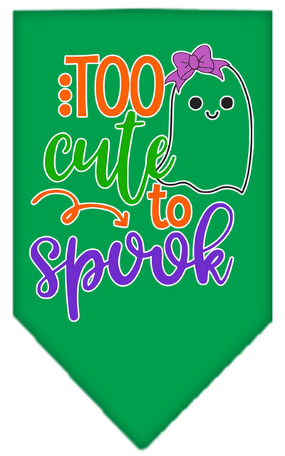 Halloween Pet and Dog Bandana Screen Printed, "Too Cute To Spook - Girly Ghost"