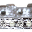 Dog, Puppy and Pet Designer Croc Collar, "One Row Pearl & Clear Crystals Rimsets"