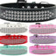 Dog, Puppy & Pet Fashion  Collar, "Three Row Clear Crystal Rimsets"