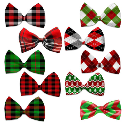 Christmas Pet, Dog and Cat Bow Ties, "Christmas Plaids, Argyles & Chevrons *Available in 10 different pattern options!*