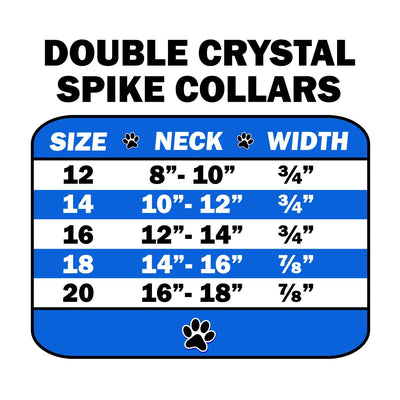 Pet and Dog Spike Collar, "Double Crystal & Black, White and Bright Pink Spikes"