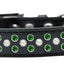 Dog, Puppy & Pet Fashion  Collar, "Pearl and Emerald Green Crystal Rimsets Sprinkles"