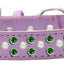 Dog, Puppy & Pet Fashion  Collar, "Pearl and Emerald Green Crystal Rimsets Sprinkles"