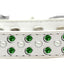 Dog, Puppy & Pet Fashion  Collar, "Pearl and Emerald Green Crystal Rimsets Sprinkles"