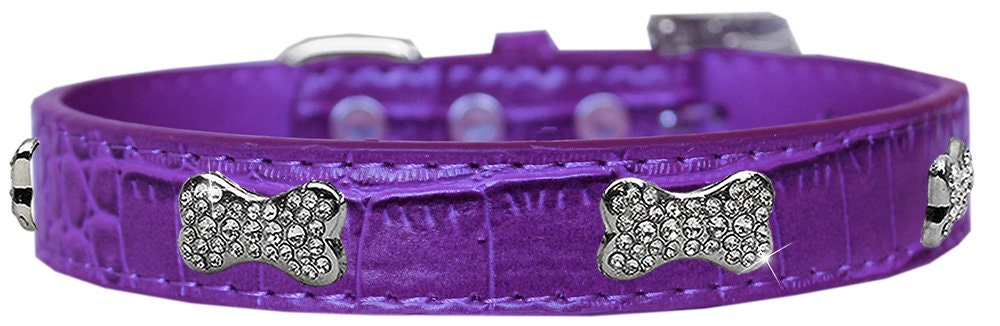 Dog, Puppy & Pet Designer Croc Collar, "Crystal Bone"