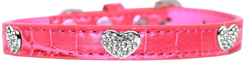 Dog, Puppy & Pet Designer Croc Collar, "Crystal Heart"