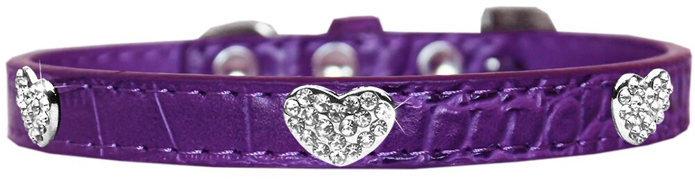 Dog, Puppy & Pet Designer Croc Collar, "Crystal Heart"