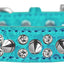 Dog, Puppy and Pet Designer Croc Collar, "Double Crystal & Silver Spikes"