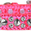 Dog, Puppy and Pet Designer Croc Collar, "Double Crystal & Silver Spikes"