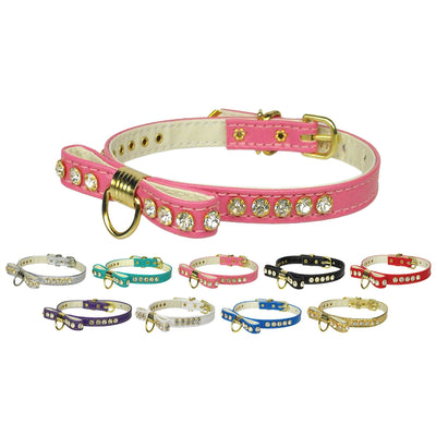 Dog, Puppy & Pet Collar, "Bow Clear Crystal Jewelry Set"