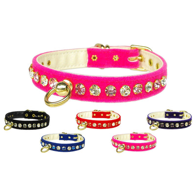 Dog, Puppy and Pet Collar, "Velvet Deluxe"