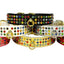 Dog, Puppy & Pet Collar, "Mardi Gras Three Row Confetti Jewel Set"