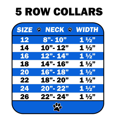 Dog, Puppy & Pet Collar, "Five Row Confetti Jewel Set"