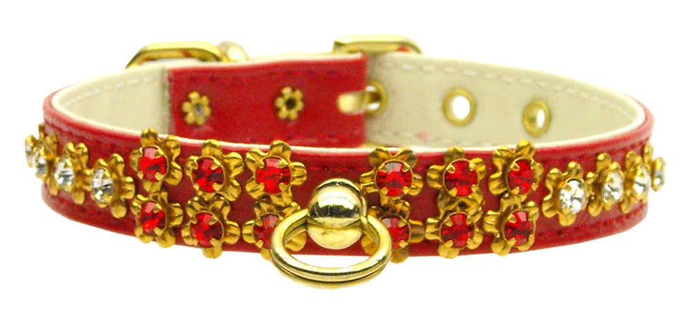 Dog, Puppy & Pet Collar, "Sunburst Crystal Flower"