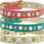 Dog, Puppy and Pet Collar, "3/8" Wide Pearl & Clear Crystals"