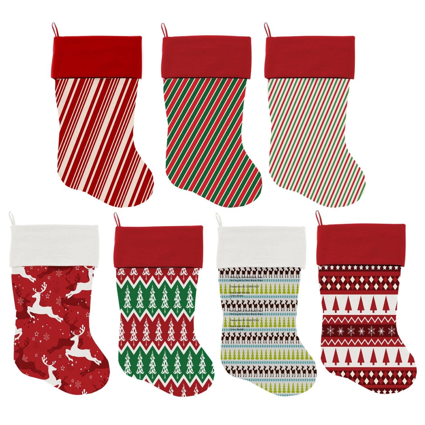 Christmas Velvet Stocking, "Candy Cane Lane Group" **Choose from 7 different patterns!**