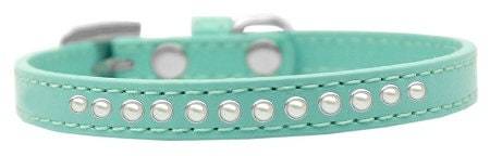 Dog, Puppy & Pet Fashion Collar, "One Row Pearl Rimsets"