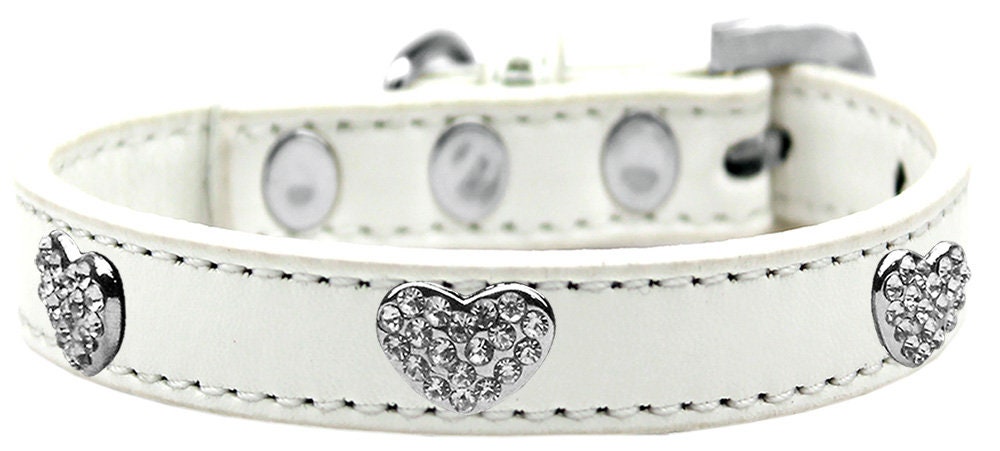 Dog, Puppy & Pet Premium Collar, "Clear Crystal Heart"