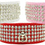 Dog, Puppy & Pet Collar, "Patent Five Row Clear Crystal"