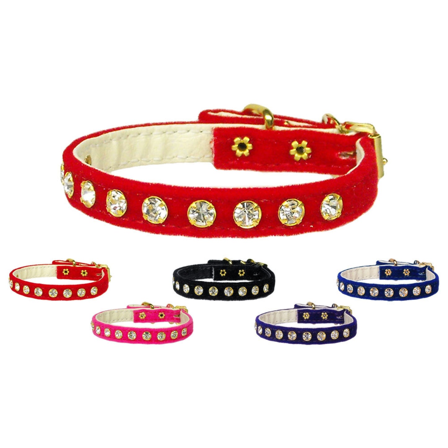 Dog, Puppy & Pet Collar, "#10 Crystal Velvet"